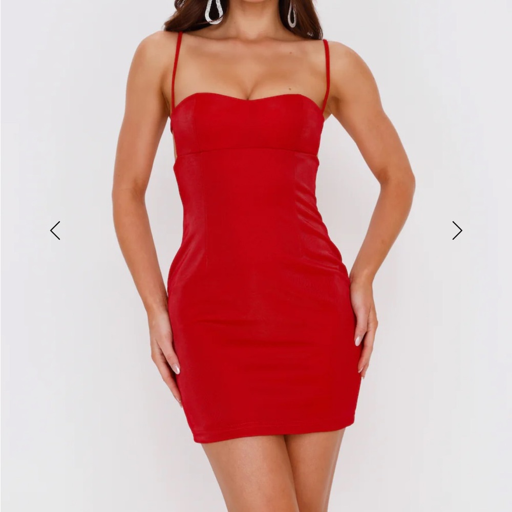 Hello Molly LADY OF LUXE MINI DRESS RED XS